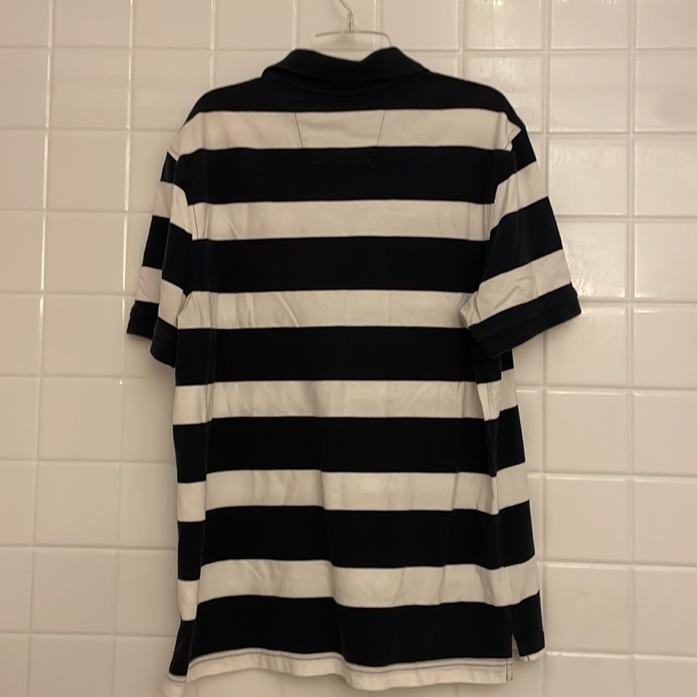 Náutica striped print (blue / white) polo shirt. Size M. Short sleeves, used - Picture 8 of 15